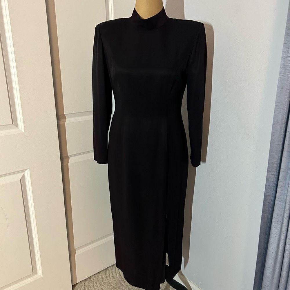 Geary Roark Kamisato Vintage Black Sheath Maxi Dress 8